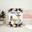 Safari Animals Baby Girl Name Blanket with Burgundy Red Navy Pink Flowers B1500