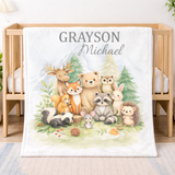 Personalized Woodland Animals Blanket