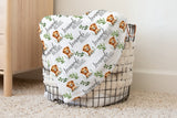 Personalized Lion Baby Boy Blanket