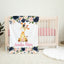 Giraffe Floral Baby Girl Blanket, Navy Blue Blush Pink Flowers Personalized Gift B1545