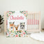 Woodland Animals Baby Girl Name Blanket, Blush Pink Flowers Forest Animals Gift B1261