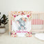 Elephants Floral Baby Girl Name Blanket Blush Pink Peach Flowers B1046