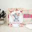 Personalized Elephants Baby Girl Name Blanket with Blush Pink Peach Flowers  B911