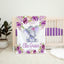 Elephant Floral Name Blanket with Purple Lavender Lilac Flowers B1159