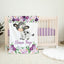 Cow Purple Floral Baby Girl Blanket, Personalized Purple Lavender Flowers B1681