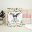 Cow Baby Girl Name Blanket with Blush Pink  Flowers  B1495