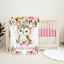 Owl Floral Baby Girl Blanket, Personalized Blush Pink Watercolor Flowers Roses B1268