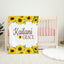 Sunflowers Baby Girl Name Blanket, Personalized Watercolor Yellow Flowers Baby Shower Gift  B1256