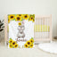 Sunflower Bunny Baby Girl Name Blanket, Personalized Watercolor Flowers B1321