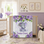 Personalized Elephant Girl Blanket - Purple Lavender Florals, Custom Name Nursery Gift