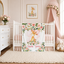 Personalized Giraffe Baby Girl Blanket with Blush Pink Flowers Roses B804