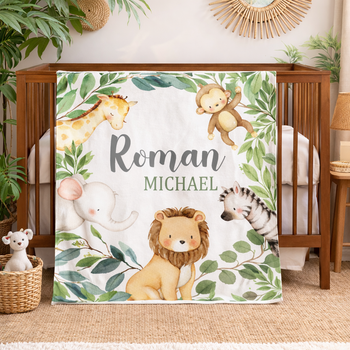 jungle animals baby blanket