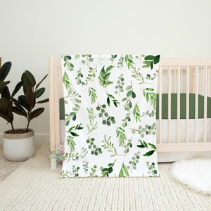 Eucalyptus Green Leaves Baby Blanket 