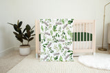 Personalized Greenery Leaves Baby Name Blanket