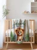 Lion Baby Boy Name Blanket