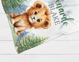 Lion Baby Boy Name Blanket