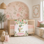Personalized Baby Girl Blanket – Blush Pink Roses & Gold Floral Monogram B746