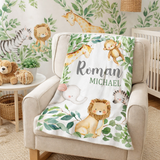 safari animals blanket
