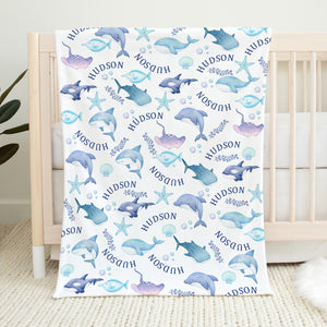 sea animals boy blanket