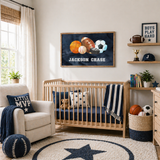 Personalized Sports Name Sign Wall Art for Boys Room or Nursery