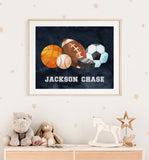 Personalized Sports Name Sign Wall Art for Boys Room or Nursery
