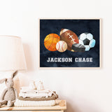 Personalized Sports Name Sign Wall Art for Boys Room or Nursery
