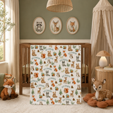 Woodland Animals Baby Name Blanket