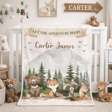Personalized Woodland Animals Blanket - Let the Adventure Begin