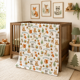 Woodland Animals Baby Name Blanket