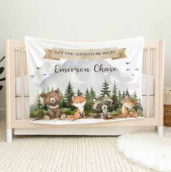  Personalized Woodlan Baby Blanket
