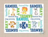 Animals Baby Blanket Safari Baby Boy Blanket Animals Monogram Baby Blanket Elephant Lion Monkey Giraffe Blanket Baby Future All Star B190-Sweet Blooms Decor