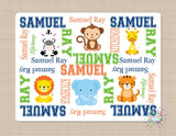 Animals Baby Blanket Safari Baby Boy Blanket Animals Monogram Name Baby Bedding Elephant Lion Monkey Giraffe Giraffe Tiger Blanket Baby B229-Sweet Blooms Decor