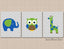 Animals Boy Nursery Wall Art Elephant Giraffe Owl Blue Green Gray Brown Chevron  Baby Boy Bedroom Decor Shower Gift  C374