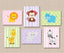Animals Girl Nursery Decor Wall Art Pink Purple Green Pastel Colors Birch Trees Polkadots Baby Girl Bedroom Decor   C257