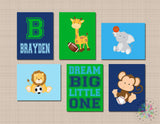 Animals Sports Nursery Wall Art Future All Star Blue Green Sports Animals Baby Room Decor Monogram Wall Art Football Soccer Shower Gift C664-Sweet Blooms Decor