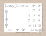 Arrows Milestone Blanket Arrows Blanket Monthly Personalized Woodland Arrows Months Baby Name Monthly Growth Tracker Baby Shower Gift B740