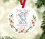 Baby Christmas Ornament Elephant Personalized Floral Baby Girl 1st First Christmas Shower Gift New Baby Holiday floral Ornament Flowers