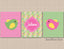 Bird Paisley Nursery Wall Art Pixie Baby Bird Baby Girl Bedroom Decor Pink Green Nursery Polka Dots Name Monogram  C104