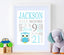 Blue Gray Owl Nursery ,Owl Birth Print,Blue Gray Owl Birth Announcement,Owl Baby Shower ,Owl Baby -PRINT OR CANVAS