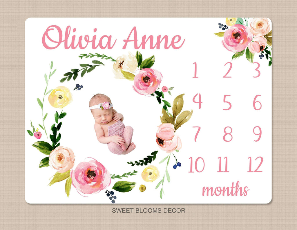 Pink floral baby grow top