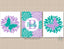 Butterflies Flowers Wall Art Purple Teal Nursery Decor Floral Girl Bedroom Decor Kids Monogram Name UNFRAMED  C842