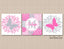 Butterflies Nursery Decor Wall Art Pink Gray Floral Girl Bedroom Decor Name Monogram Butterfly Baby Shower Gift   C524