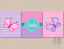 Butterflies Nursery Decor Wall Art Pink Purple Lavender Teal Chevron Polkadots Name Monogram Baby Girl Bedroom Decor  C675