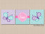 Butterflies Nursery Decor Wall Art Purple Teal Pink Polkadots Chevron Name Monogram Baby Girl Bedroom Decor Shower  C520