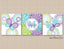 Butterflies Nursery Wall Art Purpe Lavender Teal Lime Green Floral Flowers Baby Girl Bedroom Decor Name Monogram