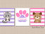 Cats Dogs Nursery Decor Wall Art Kittens Puppies Pink Purple Name Monogram Paws BAby Gilr Bedroom Decor Birthday Gift  C591