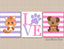Cats Dogs Nursery Wall Art Kittens Puppies Bedroom Decor Pink Purple Girl Name Love Wall Art Cats Paws UNFRAMED  C562
