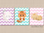 Cats Nursery Wall Art Kittens Nursery Decor Pink Purple Teal Chevron Kids Bedroom Decor  UNFRAMED  C554