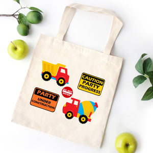 Construction Kids Tote Bag Birthday Favor Bags