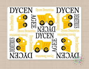 Construction Name blanket Baby Boy Dump Truck Personalized blanket Baby Shower Gift Yellow Black Gray Nursery Bedding B641-Sweet Blooms Decor